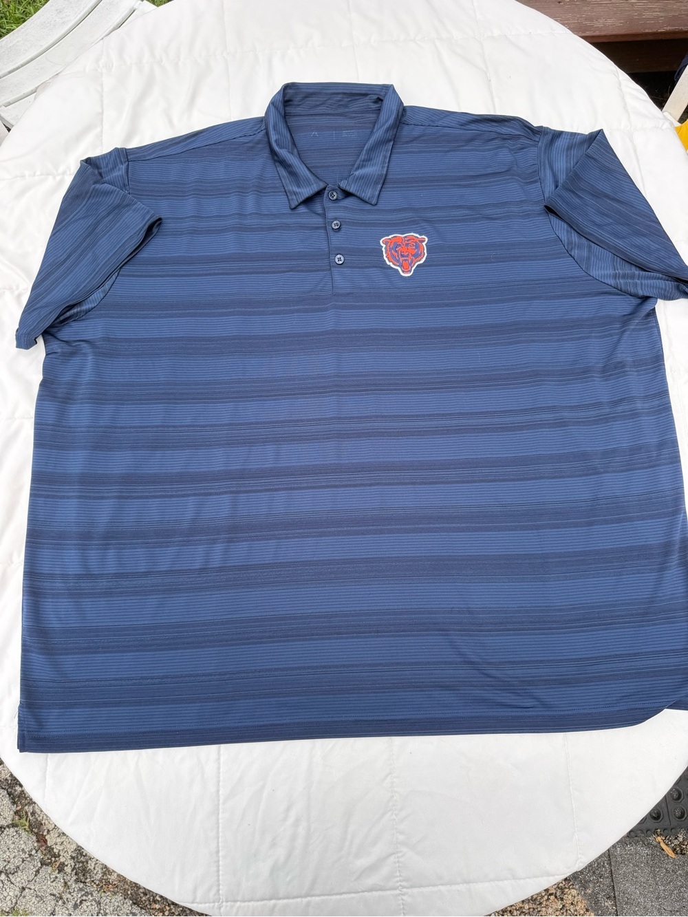 Chicago Bears Navy Stripe Polo Shirt